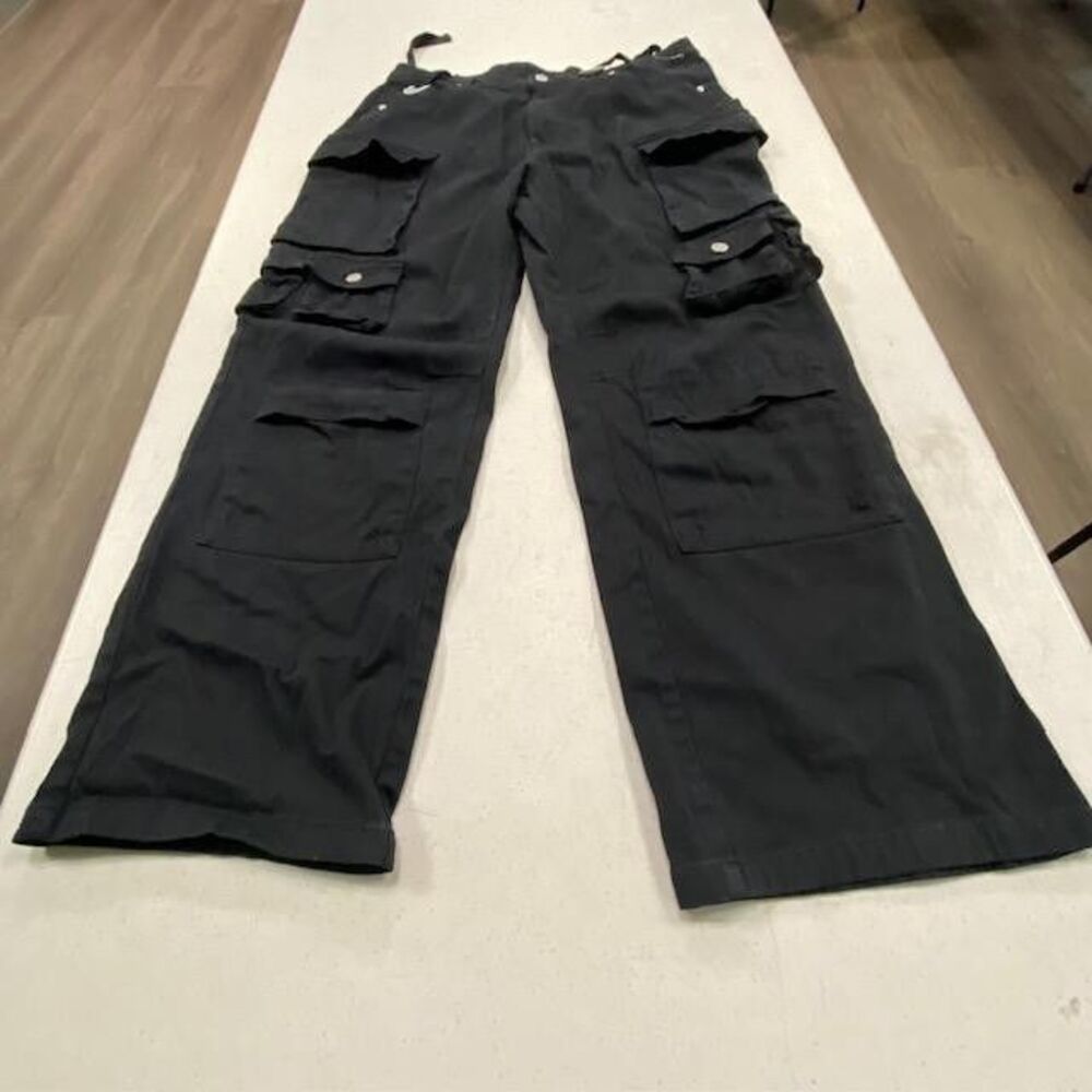Justify Mens XL Cargo Pants Black Utility Work Tactical Multi Pocket